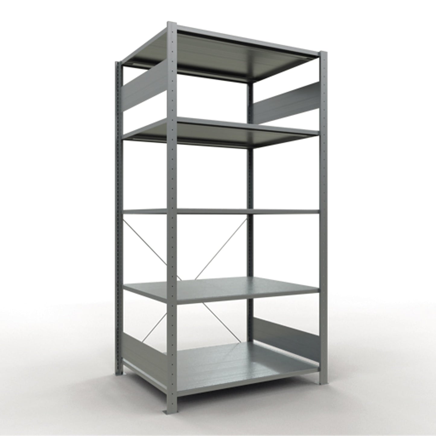 SCHULTE Grundregal MULTIplus150 1.000 x 2.000 x 800 mm (B x H x T) 5 Fachböden 150kg inkl. Abdeckkappen, Klemmfüße Stahl
