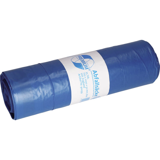 PREMIUM PLUS Müllsack 70 x 110 cm (B x H) 120l LDPE, 94,9 % recycelt blau 25 St./Pack.