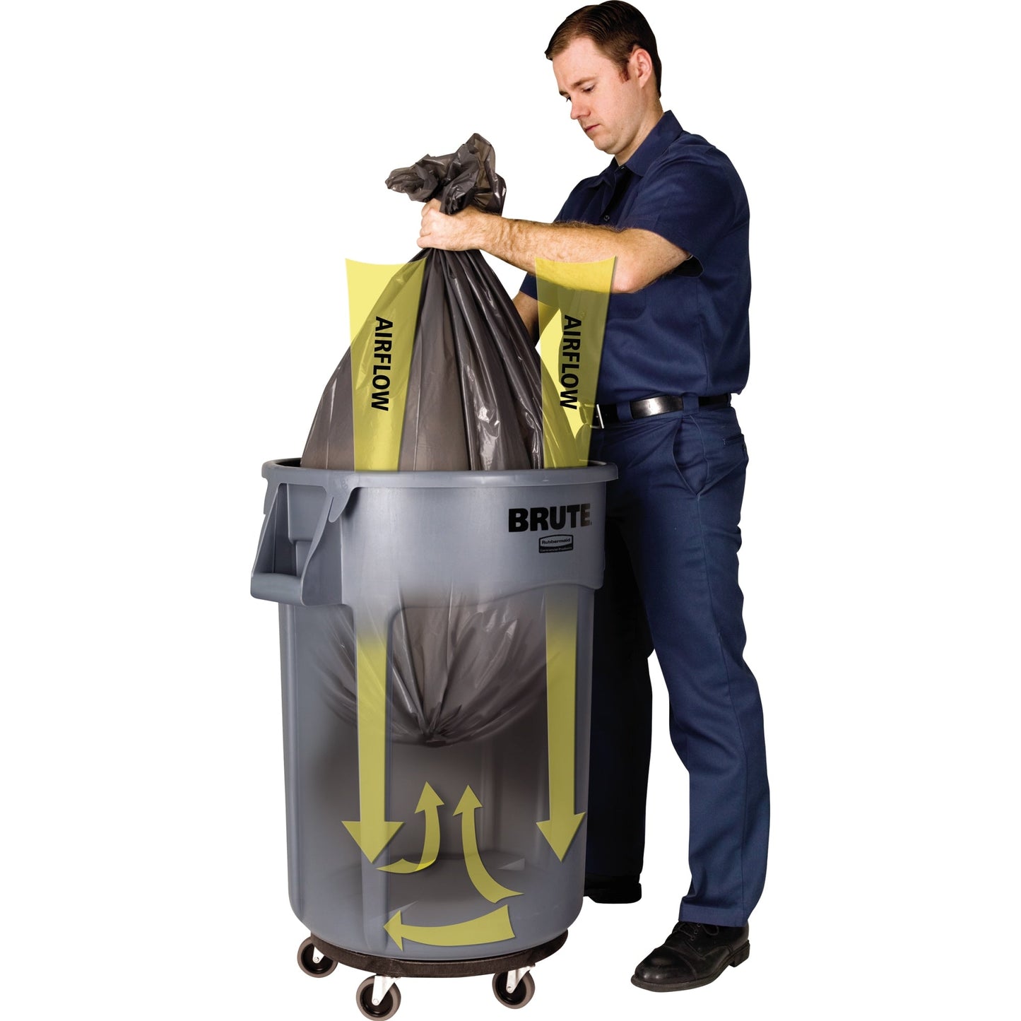 Rubbermaid Abfalleimer BRUTE® 121l Polypropylen grau