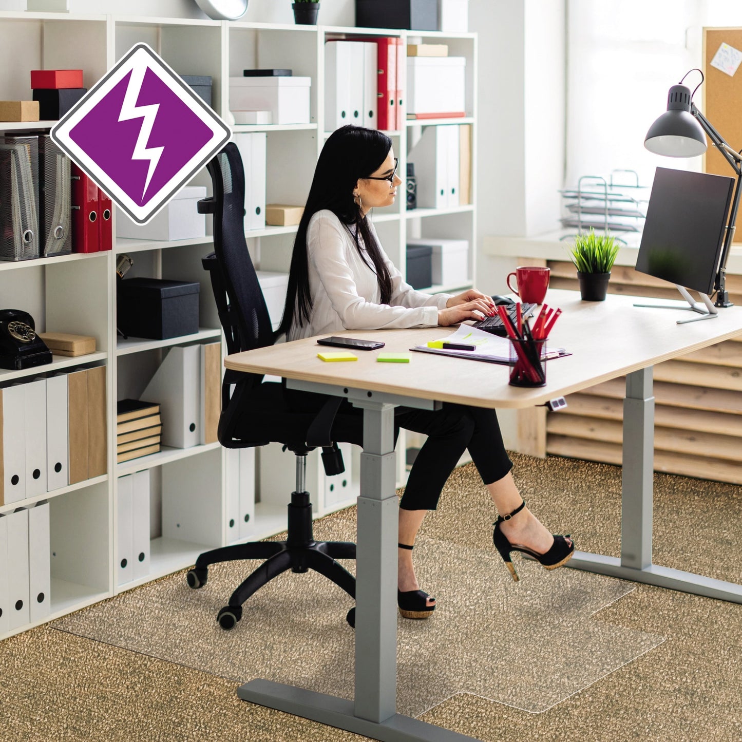 Computex Bodenschutzmatte anti-statik advantagemat® 120 x 90 cm (B x T) Vinyl transparent