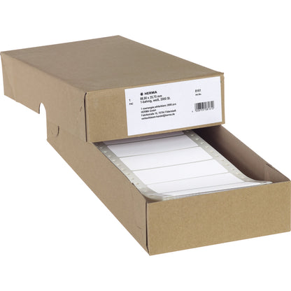 HERMA Endlosetikett 88,9 x 35,7 mm (B x H) nicht wieder ablösbar mit Führungslochrand Papier weiß 1-bahnig 2.000 Etik./Pack.
