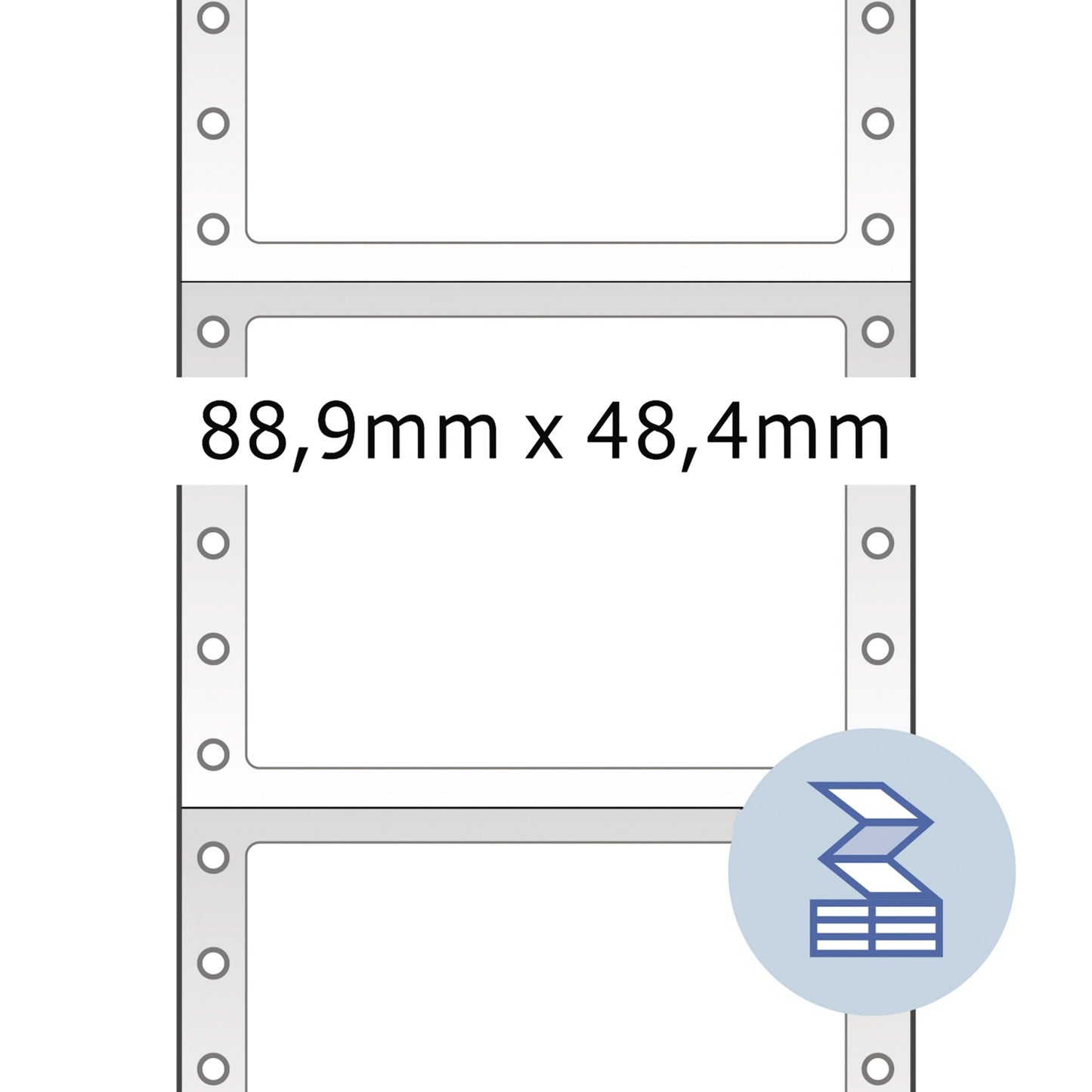 HERMA Endlosetikett 88,9 x 48,4 mm (B x H) nicht wieder ablösbar mit Führungslochrand Papier weiß 1-bahnig 3.000 Etik./Pack.