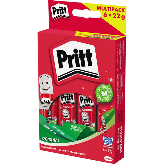 Pritt Klebestift Original Multipack nicht nachfüllbar 6 x 22 g/Pack.