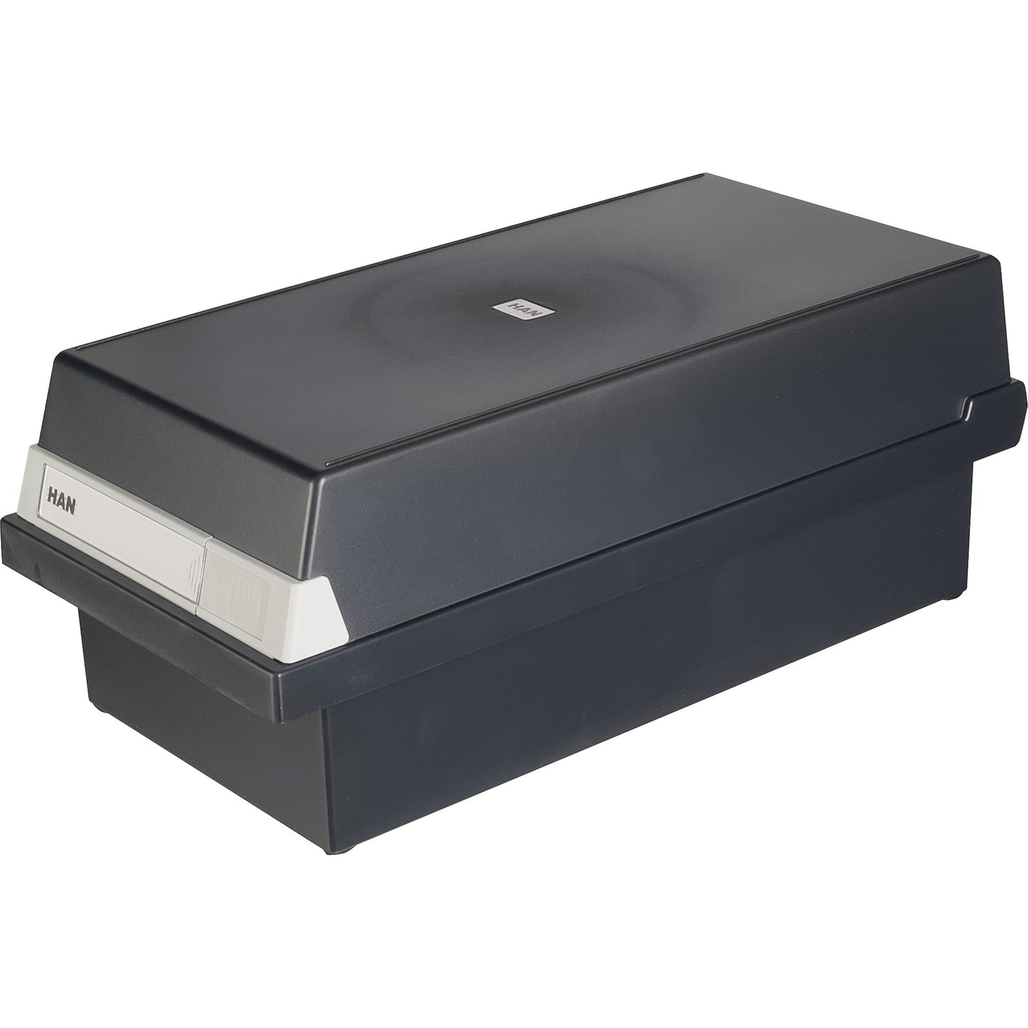 HAN Karteikasten 17,7 x 14 x 36 cm (B x H x T) DIN A6 quer 1.300 Karten Polystyrol schwarz 2 Stützplatten