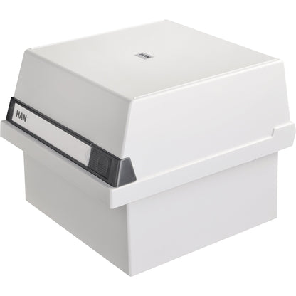 HAN Karteikasten 23,5 x 19 x 25 cm (B x H x T) DIN A5 quer 800 Karten Polystyrol lichtgrau 1 Stützplatte