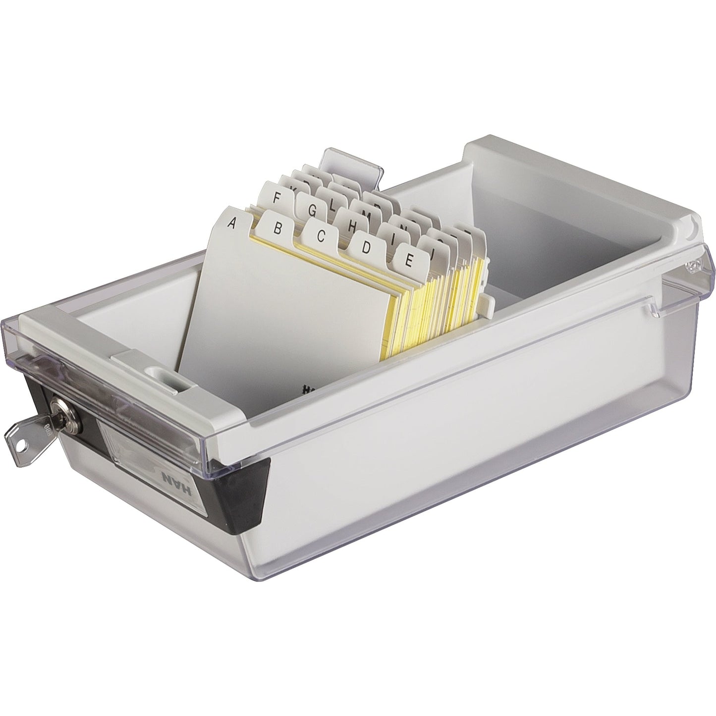 HAN Karteikasten Special Edition 13,3 x 12,3 x 25 cm (B x H x T) DIN A7 quer 800 Karten Polystyrol lichtgrau 1 Stützplatte