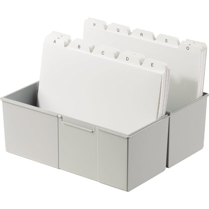 HAN Karteikasten 22,8 x 17,1 x 10,2 cm (B x H x T) DIN A5 quer 500 Karten Polystyrol lichtgrau