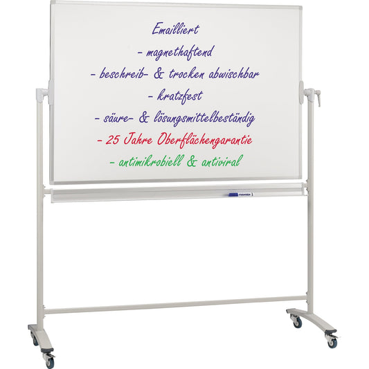 FRANKEN Whiteboard Maße der Oberfläche: 150 x 100 cm (B x H) Tafel magnethaftend beidseitig beschreibbar Stahl emailliert weiß