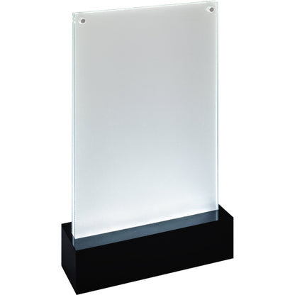 SIGEL Tischaufsteller Luminous 15,9 x 25,4 x 4,6 cm (B x H x T) DIN A5 beidseitig verwendbar Acryl glasklar/schwarz