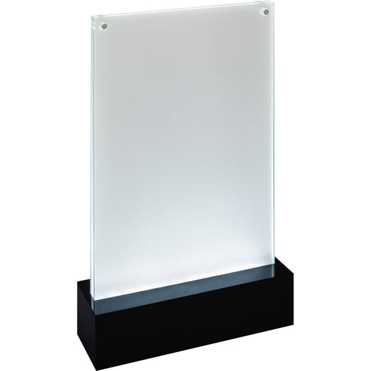 SIGEL Tischaufsteller Luminous 15,9 x 25,4 x 4,6 cm (B x H x T) DIN A5 beidseitig verwendbar Acryl glasklar/schwarz