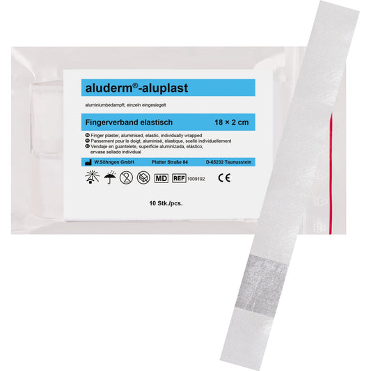aluderm® Pflaster aluplast 2 x 18 cm (B x L) Polyestervlies, aluminiumbedampft weiß 10 St./Pack.