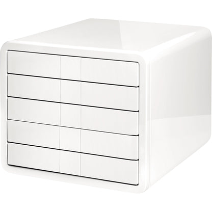 HAN Schubladenbox i-Box 5 Schubladen DIN A4, DIN C4 ABS Kunststoff Gehäusefarbe: weiß Farbe der Schublade: weiß