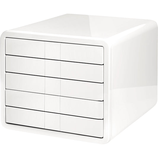 HAN Schubladenbox i-Box 5 Schubladen DIN A4, DIN C4 ABS Kunststoff Gehäusefarbe: weiß Farbe der Schublade: weiß