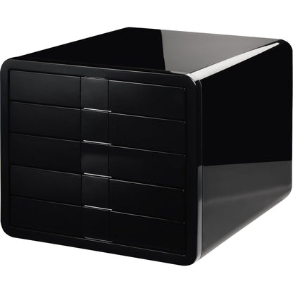 HAN Schubladenbox i-Box 5 Schubladen DIN A4, DIN C4 ABS Kunststoff Gehäusefarbe: schwarz Farbe der Schublade: schwarz