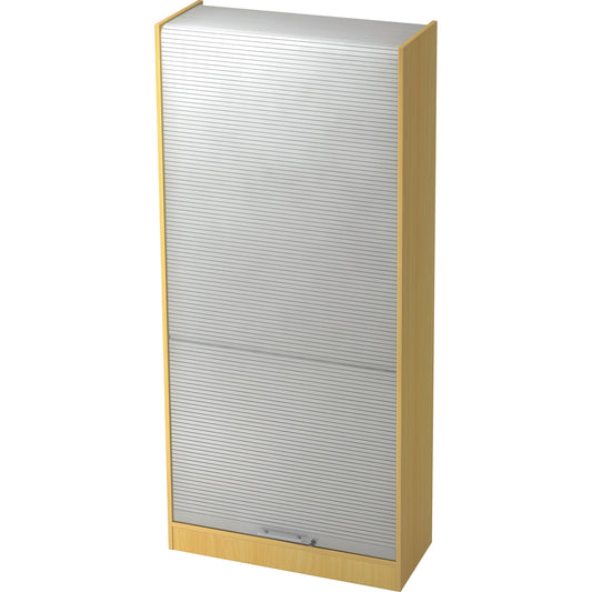 Hammerbacher Rollladenschrank 900 x 2.040 x 400 mm (B x H x T) silber buche