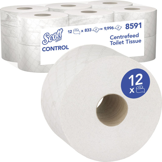Scott® Toilettenpapier ControlT 2-lagig weiß 833 Bl./Rl. 12 Rl./Pack.