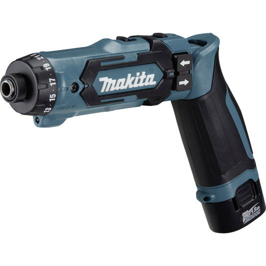 Makita® Akkubohrschrauber DF012D 200 Li-Ion 7,2V inkl. Akku BL0715, Ladegerät CD10WA, Doppelbit PH1, Doppelbit PH2, Zubehörbox, Transportkoffer