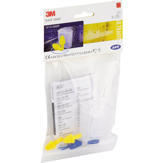 E-A-R Gehörschutzstöpsel UltraFit Einheitsgröße Thermoplastisches Elastomer gelb/blau