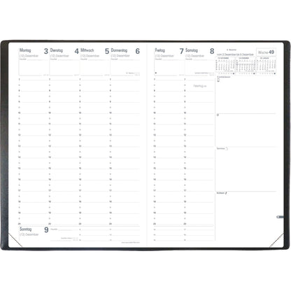 Quo Vadis Buchkalender Minister Impala 2026 16 x 24 cm (B x H) 1 Woche/2 Seiten Kunststoff schwarz