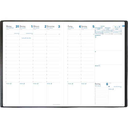 Quo Vadis Buchkalender Prenote Impala 2026 DIN A4 21 x 29,7 cm (B x H) 1 Woche/2 Seiten Kunststoff schwarz