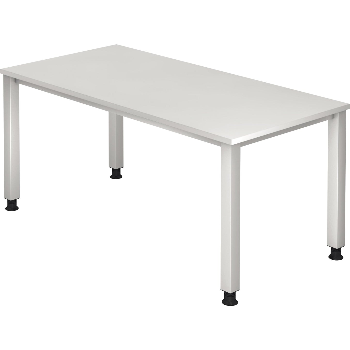 Hammerbacher Schreibtisch Q-Serie Maße: 1.600 x 685-810 x 800 mm (B x H x T) Spanplatte weiß
