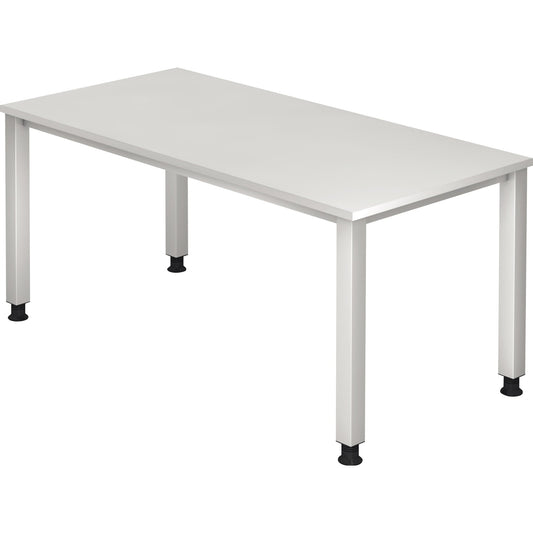 Hammerbacher Schreibtisch Q-Serie Maße: 1.600 x 685-810 x 800 mm (B x H x T) Spanplatte weiß