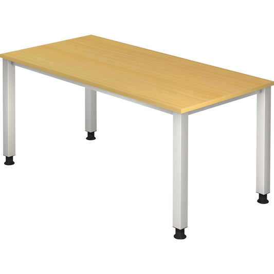 Hammerbacher Schreibtisch Q-Serie Maße: 1.600 x 685-810 x 800 mm (B x H x T) Spanplatte buche