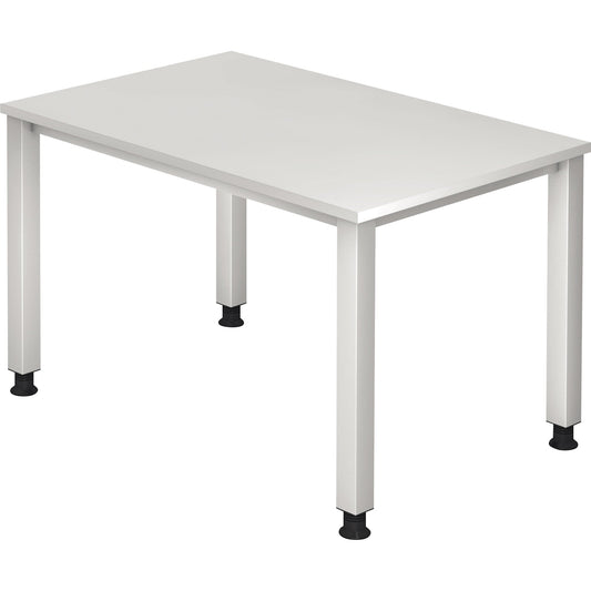 Hammerbacher Schreibtisch Q-Serie Maße: 1.200 x 685-810 x 800 mm (B x H x T) Spanplatte weiß