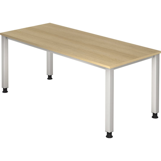 Hammerbacher Schreibtisch Q-Serie Maße: 1.800 x 685-810 x 800 mm (B x H x T) Spanplatte eiche