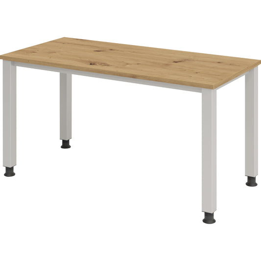 Hammerbacher Schreibtisch Q-Serie mini Maße: 1.400 x 685-810 x 672 mm (B x H x T) Spanplatte eiche