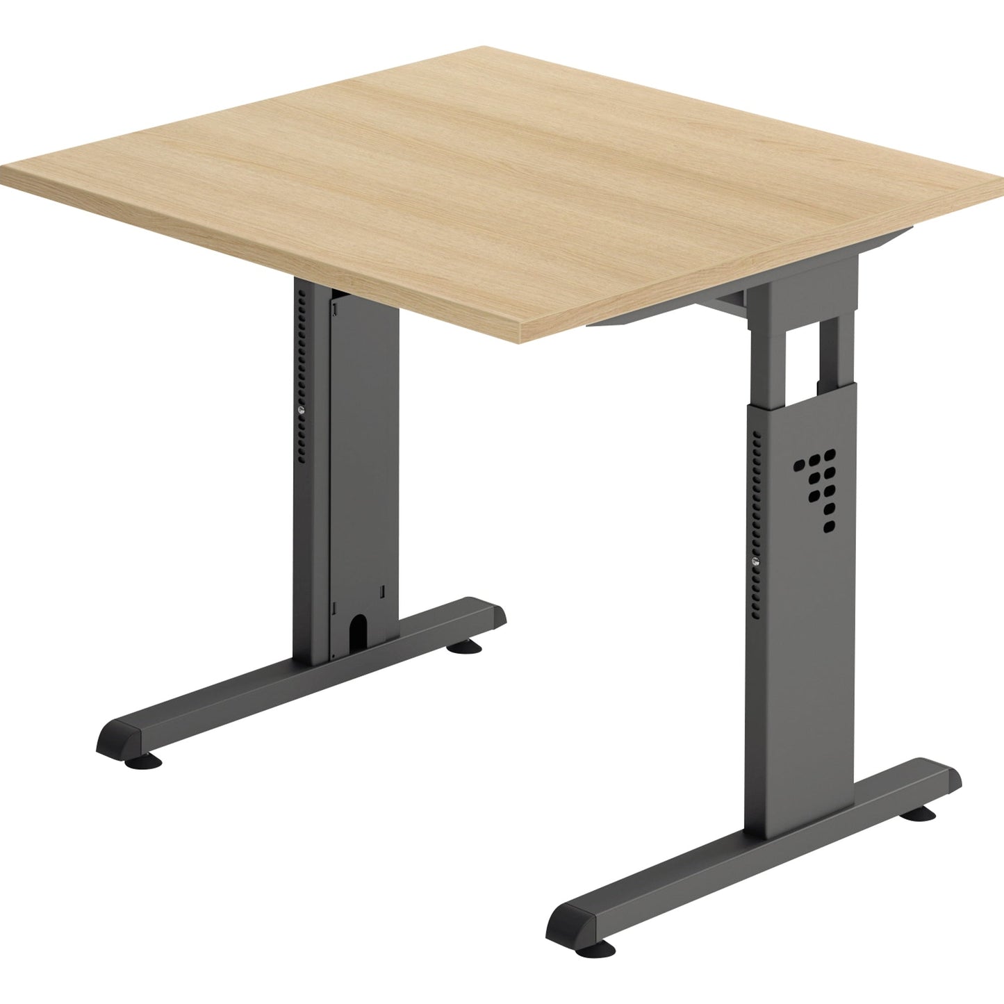 Hammerbacher Schreibtisch O-Serie Maße: 800 x 650-850 x 800 mm (B x H x T) Spanplatte eiche