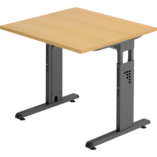 Hammerbacher Schreibtisch O-Serie Maße: 800 x 650-850 x 800 mm (B x H x T) Spanplatte buche