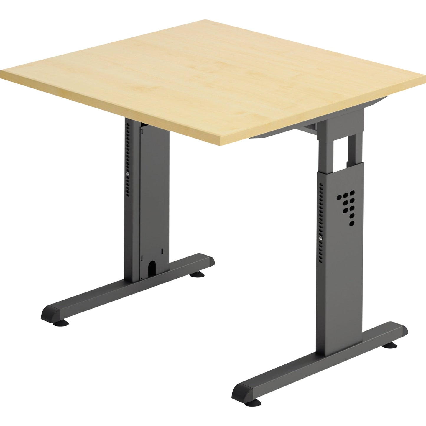 Hammerbacher Schreibtisch O-Serie Maße: 800 x 650-850 x 800 mm (B x H x T) Spanplatte ahorn