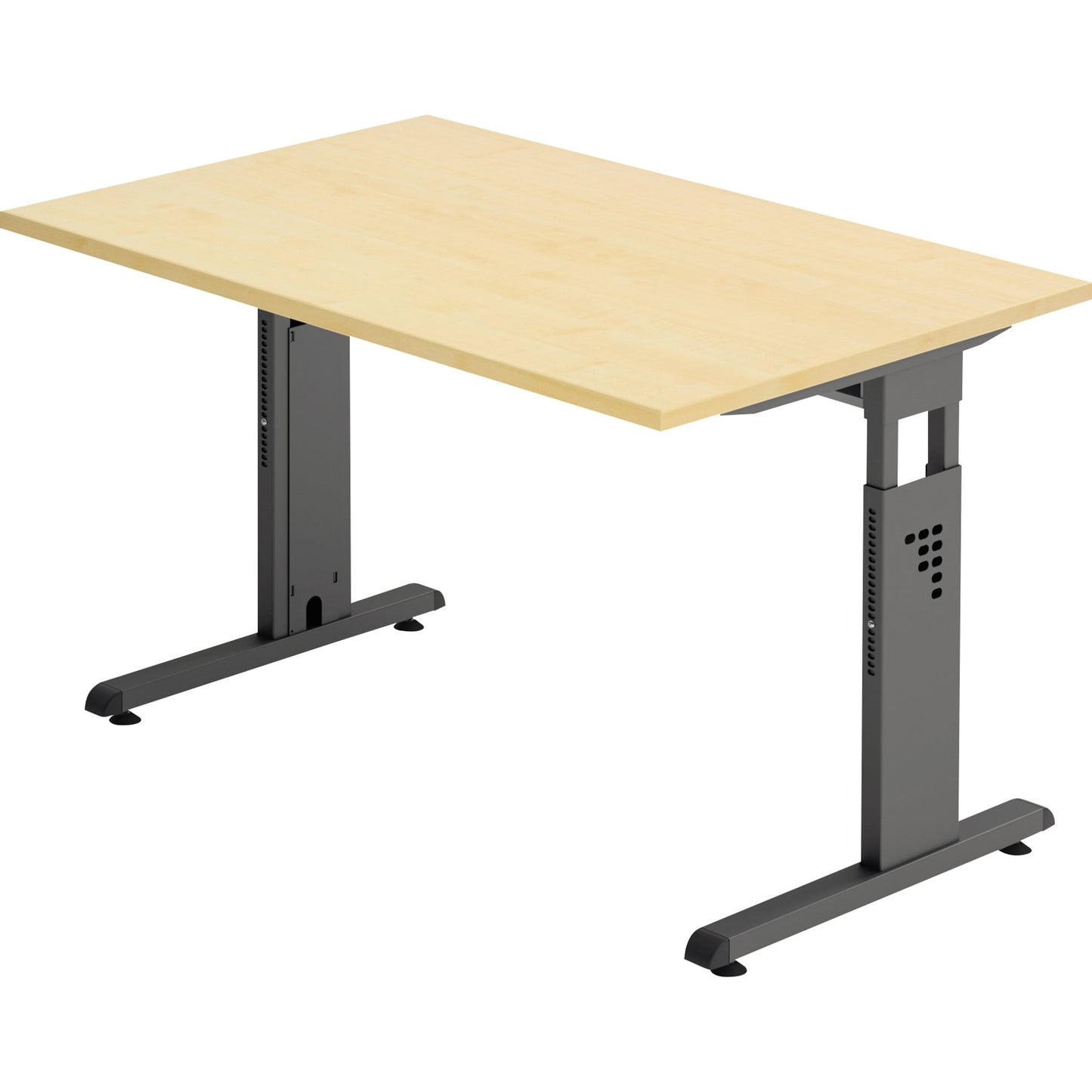 Hammerbacher Schreibtisch O-Serie Maße: 1.200 x 650-850 x 800 mm (B x H x T) Spanplatte ahorn