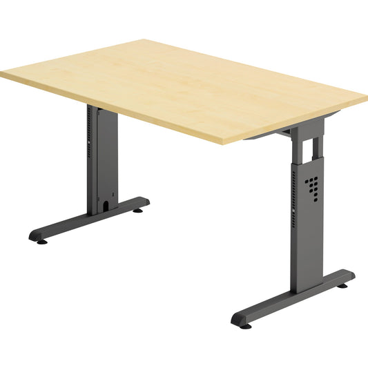 Hammerbacher Schreibtisch O-Serie Maße: 1.200 x 650-850 x 800 mm (B x H x T) Spanplatte ahorn