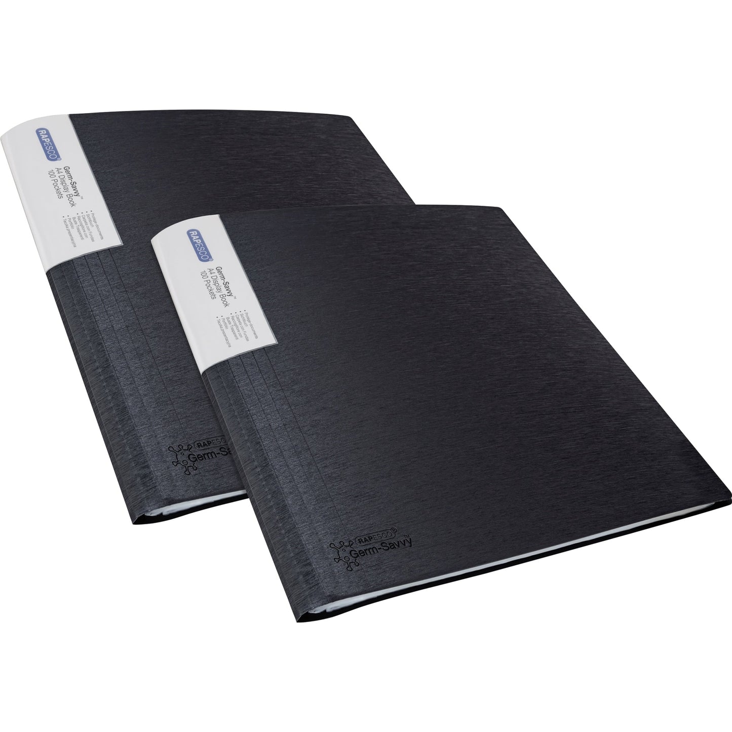 RAPESCO Sichtbuch Germ-SavvyT DIN A4 Polypropylen schwarz 100 Hüllen 2 St./Pack.