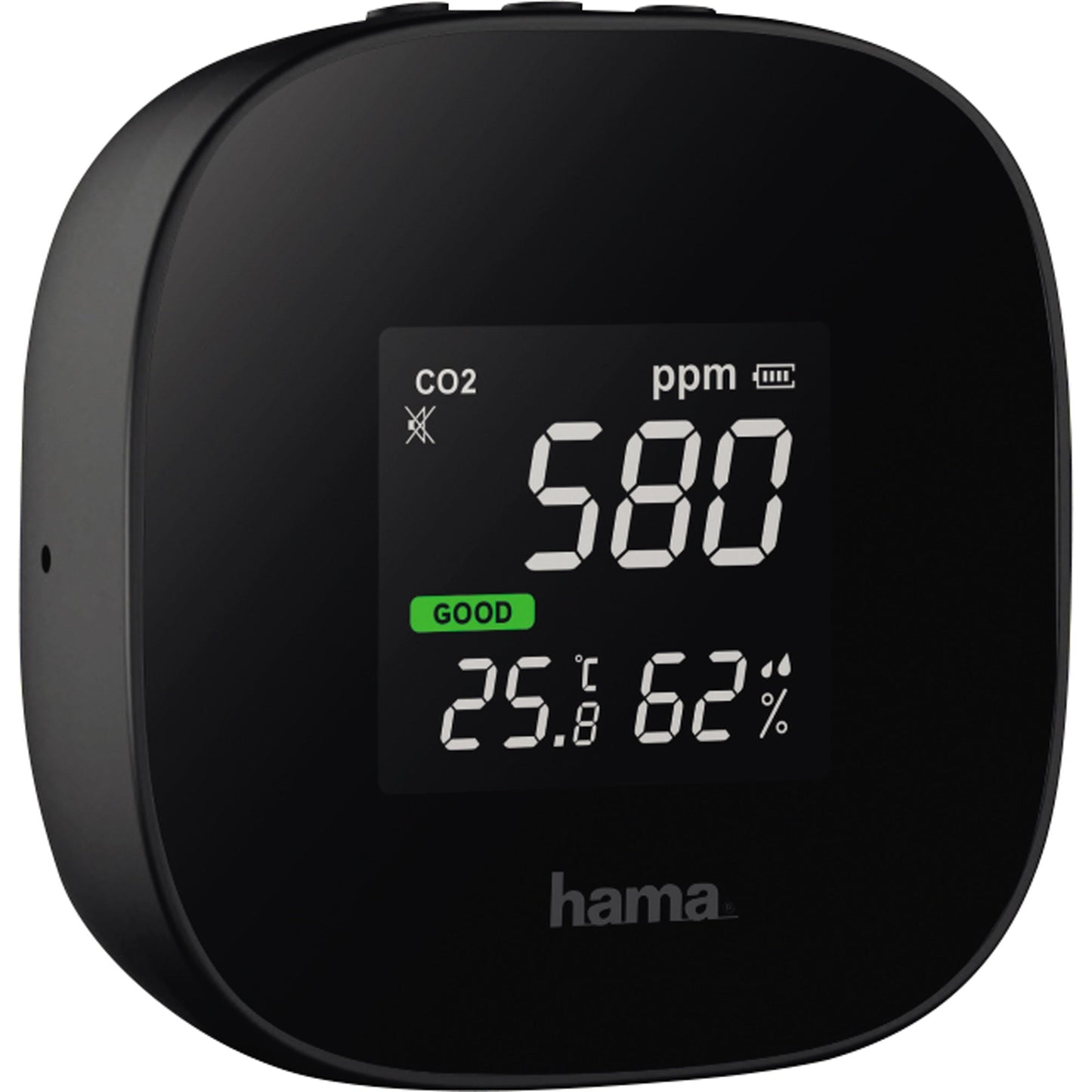 Hama Luftsensor Innenbereich 7,5 x 7,5 x 3,5 cm (B x H x T) Akku inkl. Micro-USB-Kabel