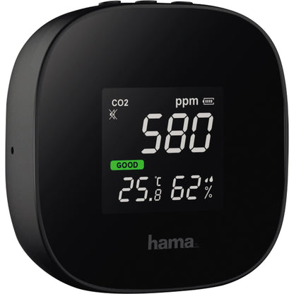 Hama Luftsensor Innenbereich 7,5 x 7,5 x 3,5 cm (B x H x T) Akku inkl. Micro-USB-Kabel