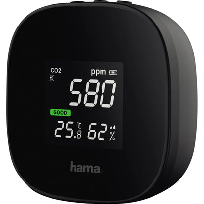 Hama Luftsensor Innenbereich 7,5 x 7,5 x 3,5 cm (B x H x T) Akku inkl. Micro-USB-Kabel