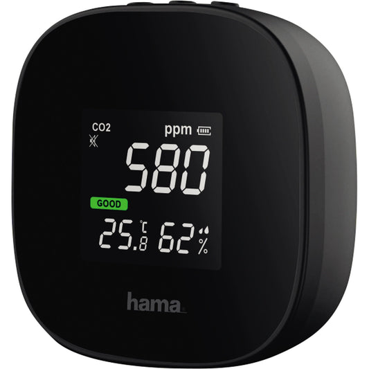 Hama Luftsensor Innenbereich 7,5 x 7,5 x 3,5 cm (B x H x T) Akku inkl. Micro-USB-Kabel