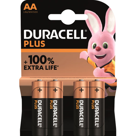 DURACELL Batterie Plus AA/Mignon LR6 Alkaline 1,5V 4 St./Pack.