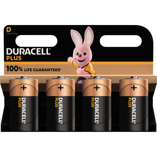 DURACELL Batterie Plus D/Mono LR20 Alkaline 1,5V 4 St./Pack.