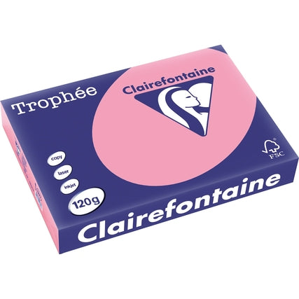 Clairefontaine Kopierpapier Trophée Color DIN A4 120g/m² elementar chlorfrei gebleicht, holzfrei heckenrose 250 Bl./Pack.