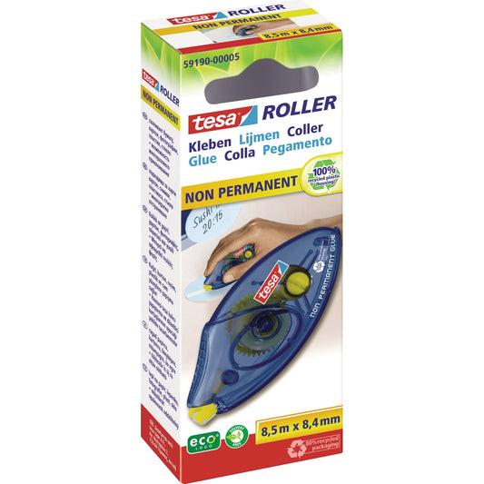 tesa® Kleberoller non permanent 8,4 mm x 8,5 m (B x L) nicht nachfüllbar blau