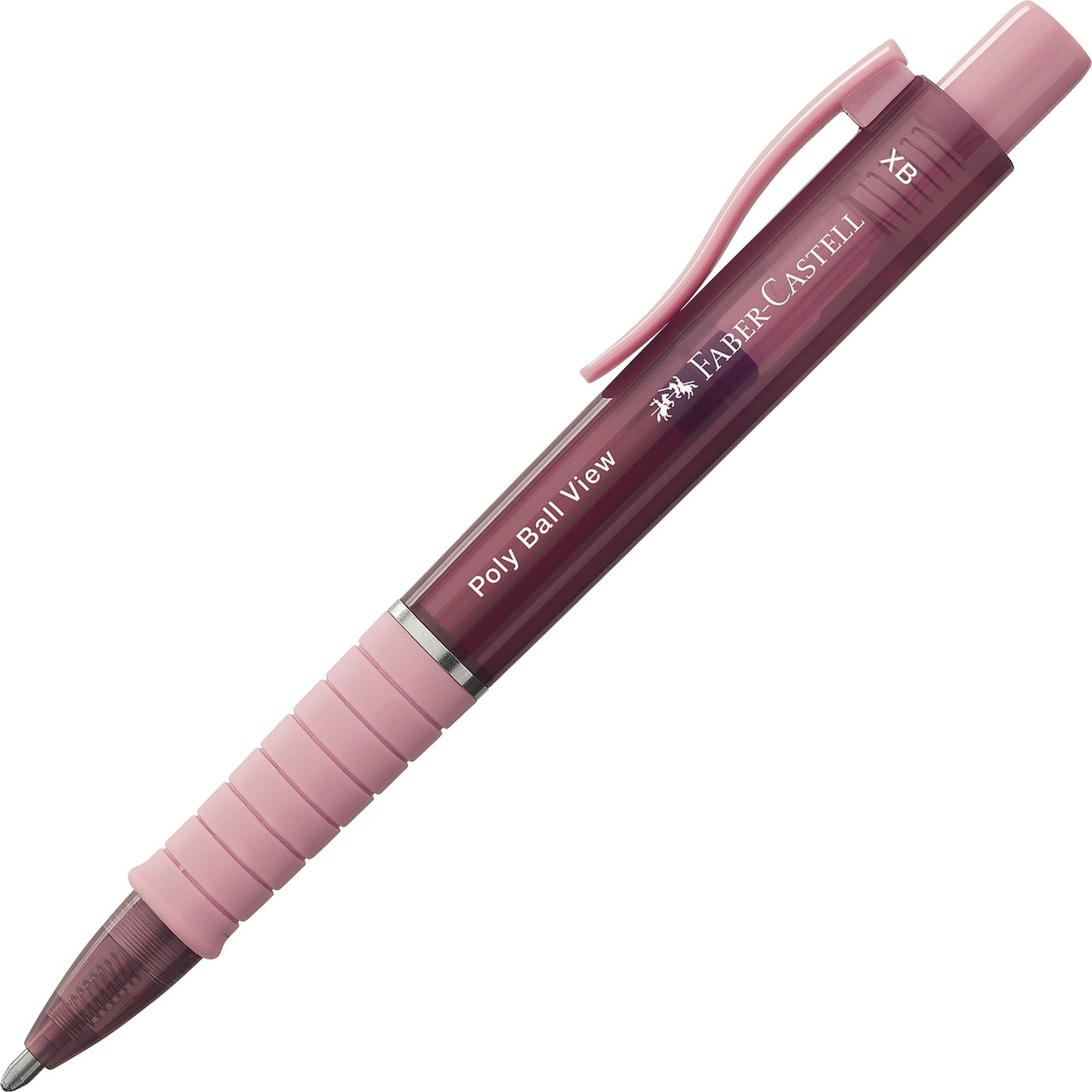 Faber-Castell Kugelschreiber Poly Ball View 0,6mm XB blau Mine auswechselbar dokumentenecht Schaftfarbe: rose shadows