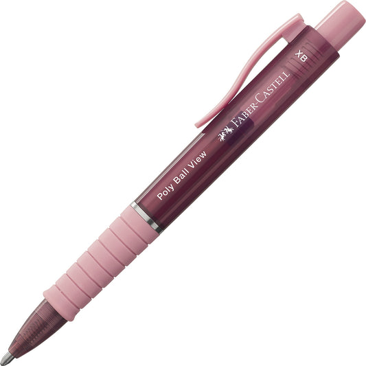 Faber-Castell Kugelschreiber Poly Ball View 0,6mm XB blau Mine auswechselbar dokumentenecht Schaftfarbe: rose shadows