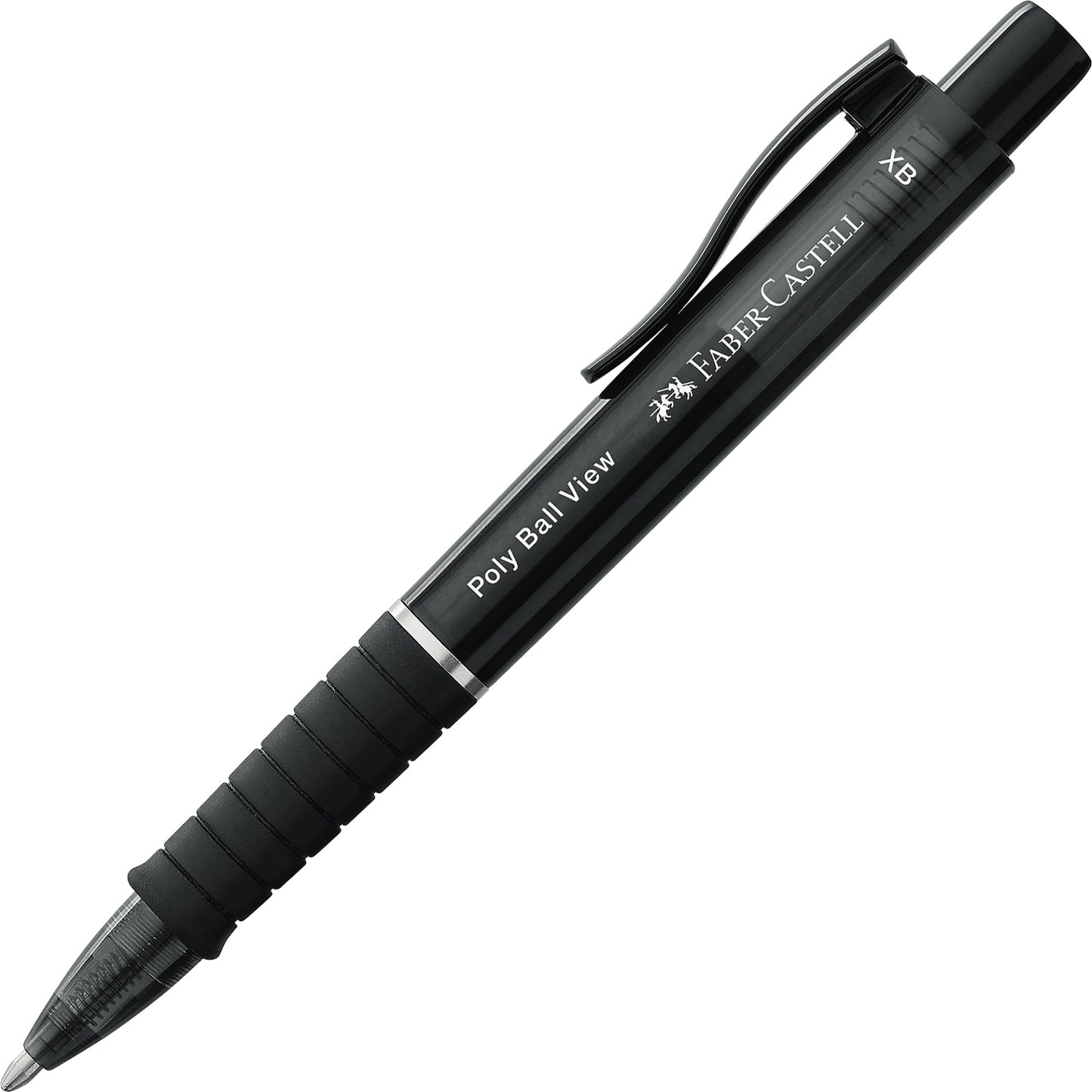 Faber-Castell Kugelschreiber Poly Ball View 0,6mm XB blau Mine auswechselbar dokumentenecht Schaftfarbe: black