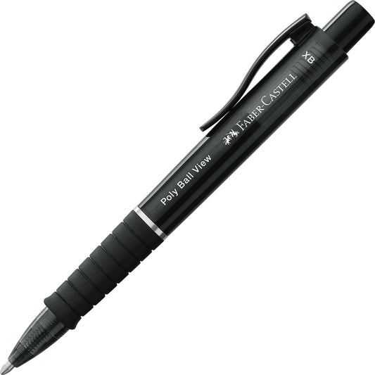 Faber-Castell Kugelschreiber Poly Ball View 0,6mm XB blau Mine auswechselbar dokumentenecht Schaftfarbe: black