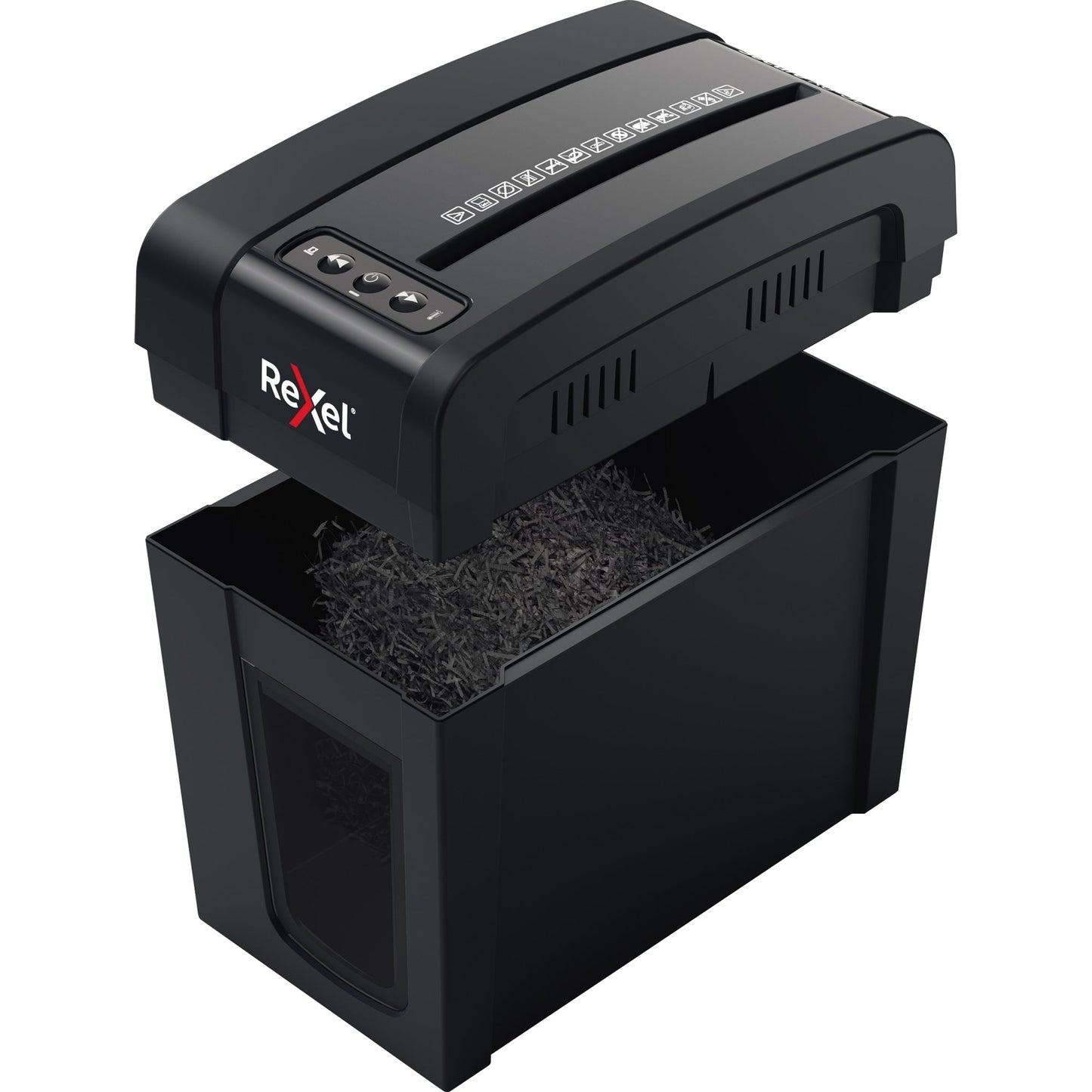 Rexel® Aktenvernichter Secure X6-SL Slimline Whisper-ShredT P-4 Papier, Heftklammern, Büroklammern Partikelschnitt schwarz