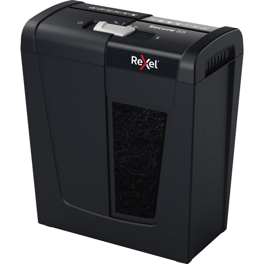 Rexel® Aktenvernichter Secure S5 P-2 Papier, Heftklammern, Büroklammern Streifenschnitt schwarz
